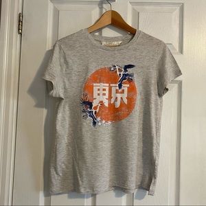 H&M Grey Sleeve T-Shirt with Birds Design